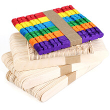 50St Houten DIY Knutselstokjes in Diverse Kleuren Voor Creatief Spel