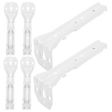6Pcs White Metal Curtain Brackets for Wall and Ceiling Mount Durable