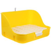 Toilette Lapin Durable Jaune Bac Litière Petit Animal Pratique