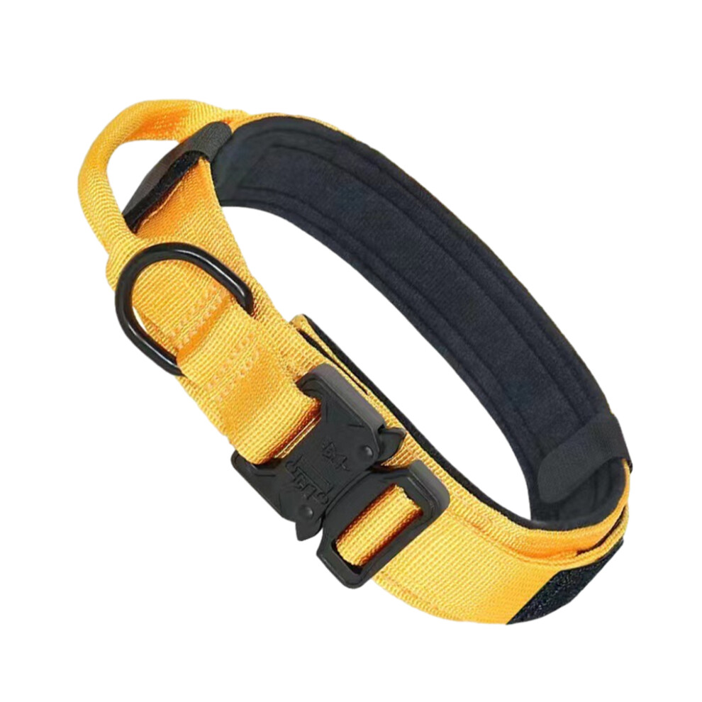 (yellow black, M) Adjustable Militaries Collar Durable And Stylish Easy To Clean Dog-image-OPC-PKS8ZBN-NEW