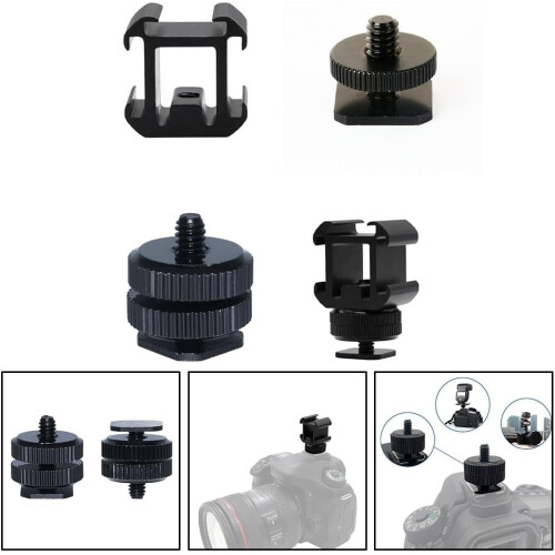 Camera Accessory Triple Hot Shoe Mount Adapter For DSLR, External Flash, Microphone, Video Light, Style One 1