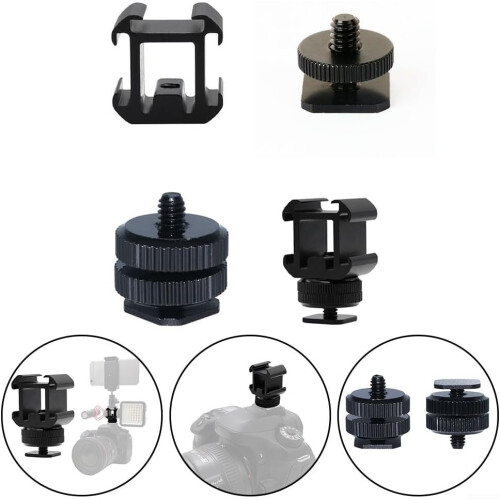 Camera Accessory Triple Hot Shoe Mount Adapter For DSLR, External Flash, Microphone, Video Light, Style One 2