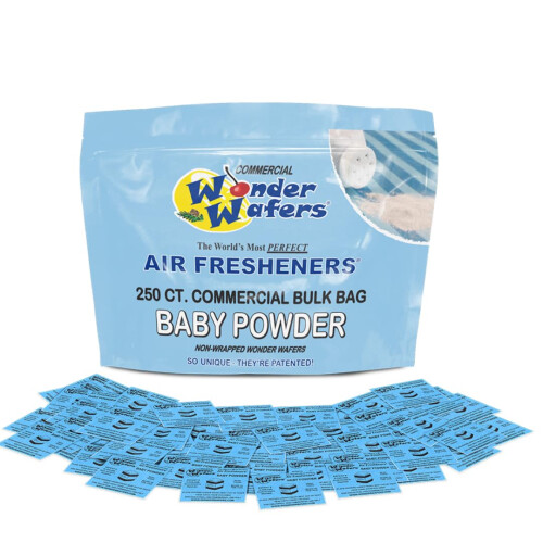 Wonder Wafers 250 Count Unwrapped Automobile Professional Use Air Fresheners Car and Truck Detail Baby Powder