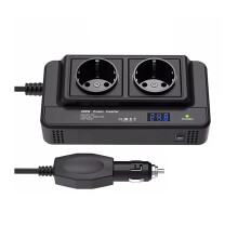 DC To AC Inverter 4 USB Ports 400W Peak 200W Continuous Cigarette Lighter Auto Mounted Car 12V To 220V EU Socket