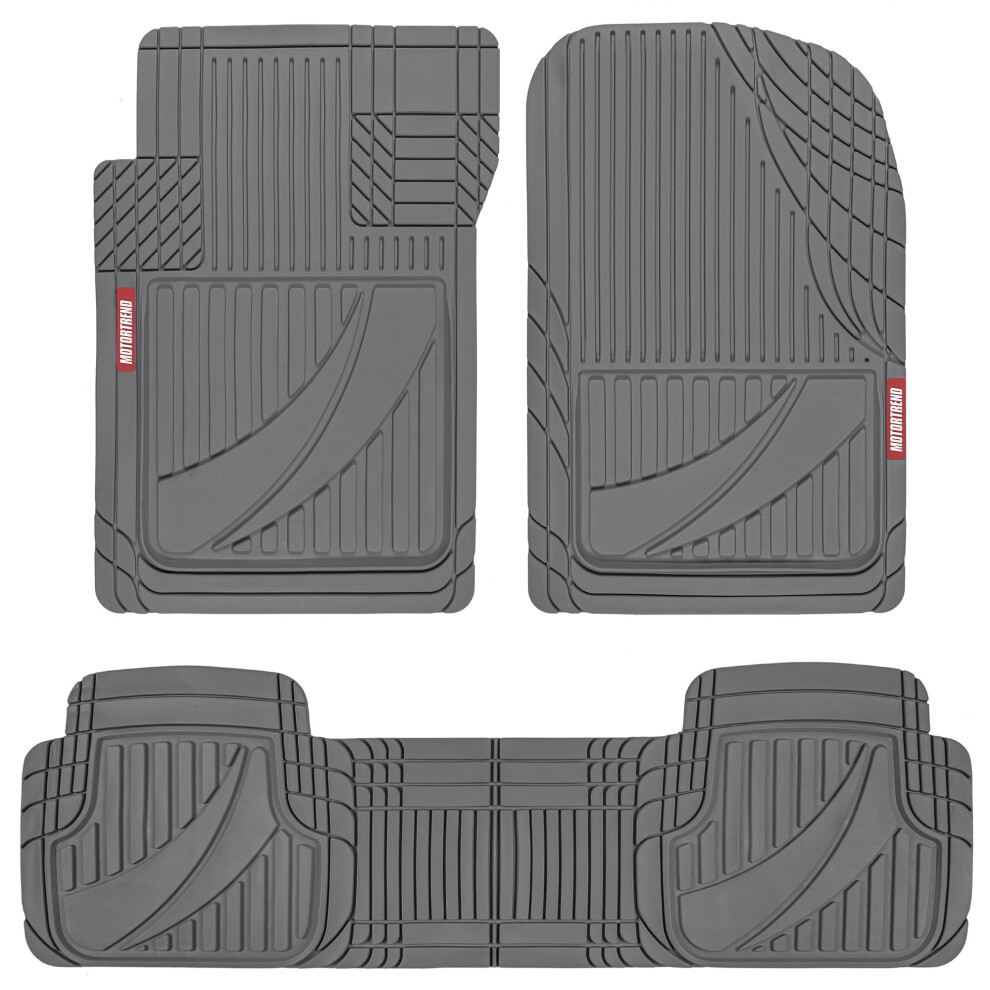 Motor Trend Flextough Advanced Rubber Car Floor Mats - 3 Piece Tr Gray 826942658730