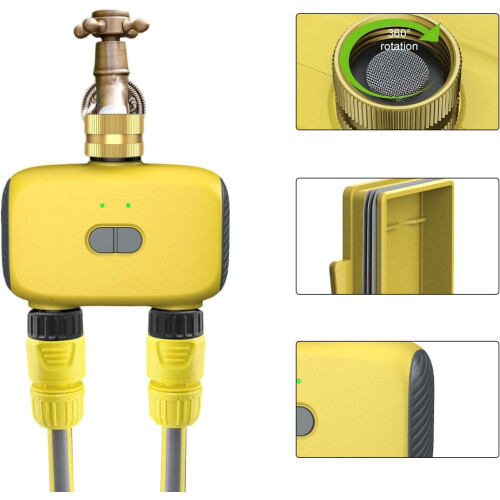 Auto App Controlled Double Outlet Sprinkler Timer For Garden Lawns Automatic Irrigation System Rain Delay With Smart App 2