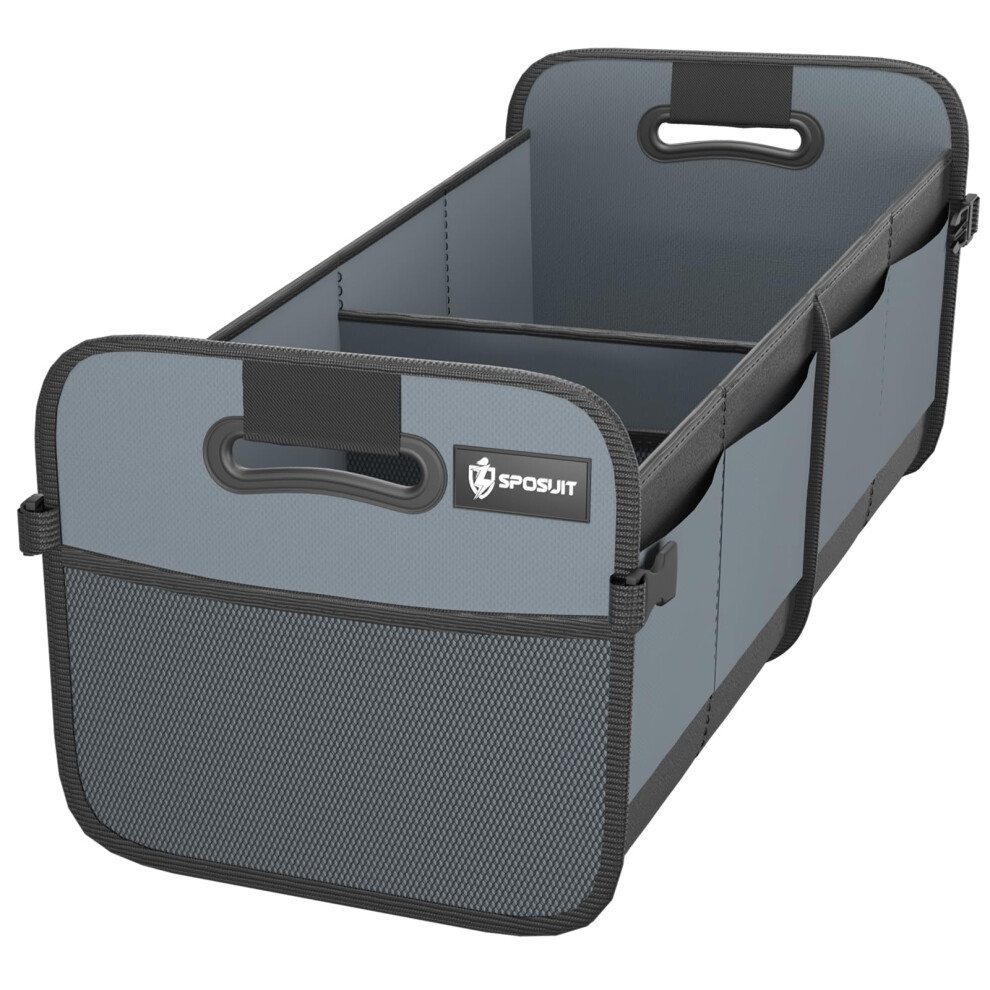 Sposuit Trunk Organizer For Car - Collapsible Trunk Storage With 11 Pockets & Reinforced Handles, Suv Trunk Organizers For Grocery Cargo(Grey) Grey 783759626591