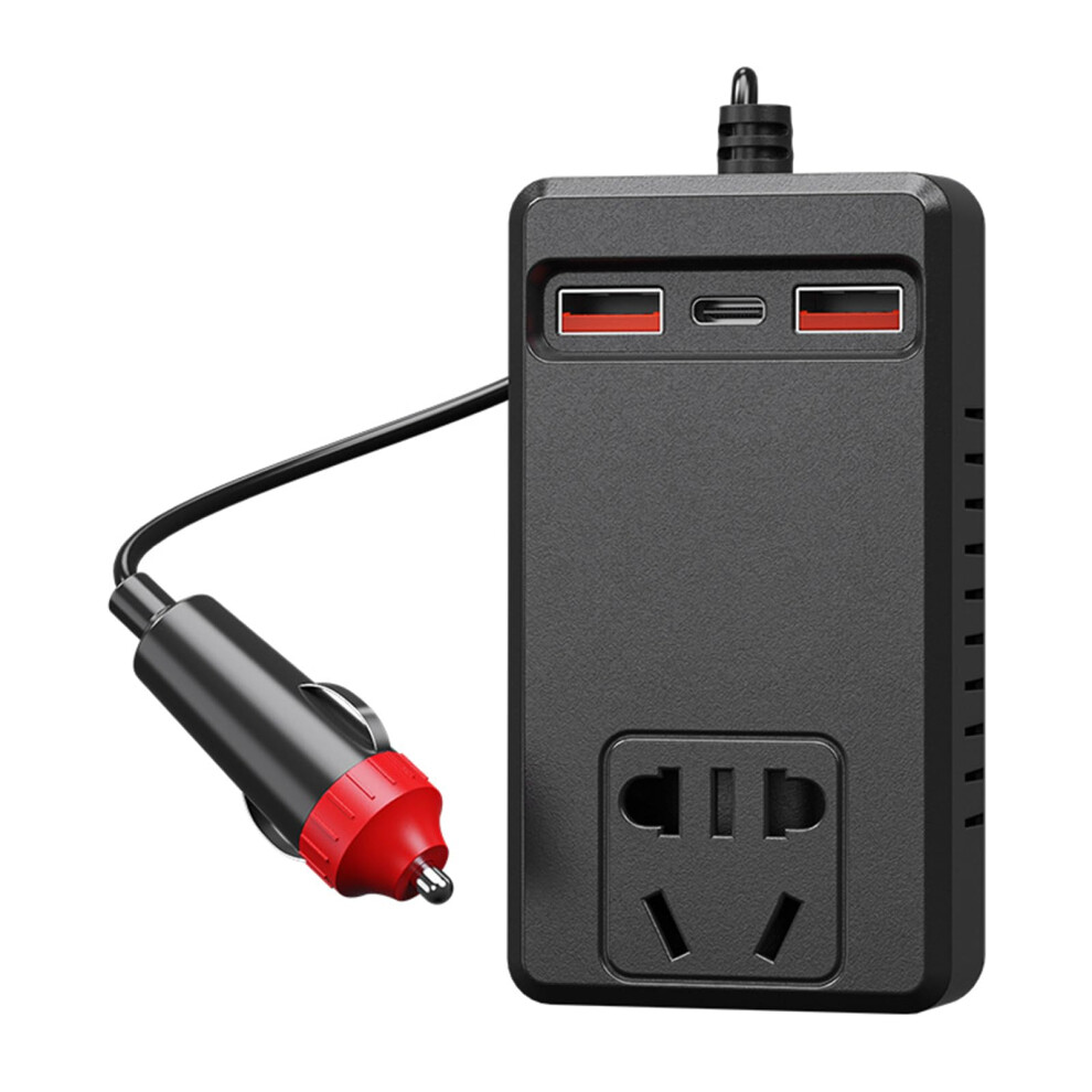 12V 24V Vehicle Inverter Converter 150W, 4 Usb Ports, Road Trips Camping, Compact Travel Size 9354506975104