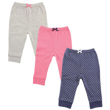 Unisex bavlnen    nohavicky Luvable Friends pre b   b   tk   , n   morn   cke, bodkovan   , 12-18 mesiacov