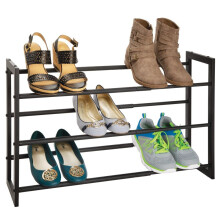 mDesign Metal 3 Tier Adjustable/Expandable Shoe and Boot Storage Organ