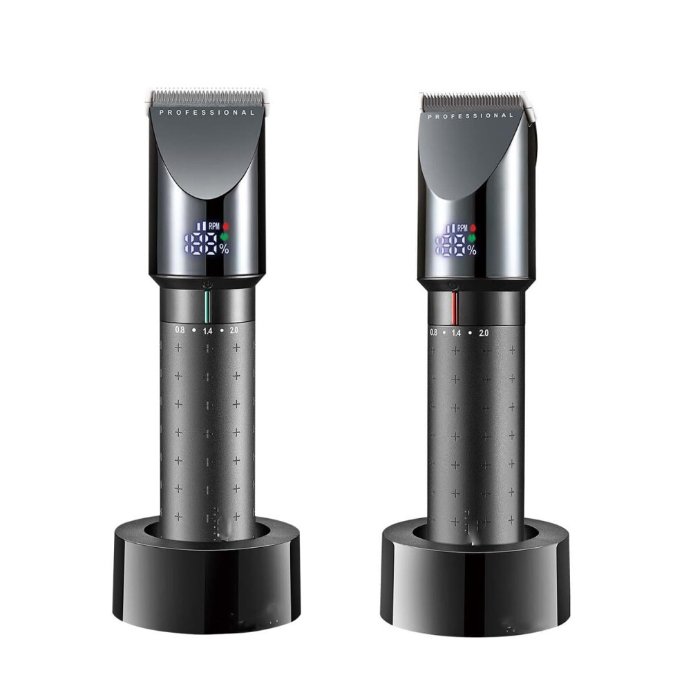 Green Mens Hair Clippers Cordless Hair Clipper Rechargeable Professional Barber Trimmer For Men Led Display With Box