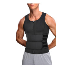 BackSupport Lumbar Support Belt Body Shaping Waist Trainer Double Belt Sauna Vest Breathable Black Size M