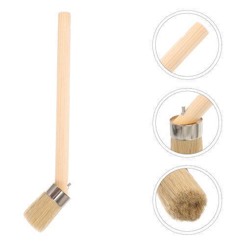 Brosse Poils De Manche Bois Khaki Pour Décoration Murale 1