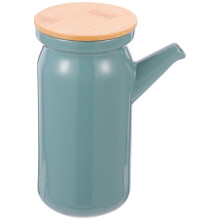 Ceramic Soy Sauce Dispenser Green Round For Home Use 1set