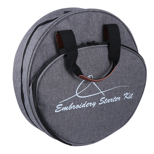 haltbare sticktasche für stick-set aufbewahrung grau