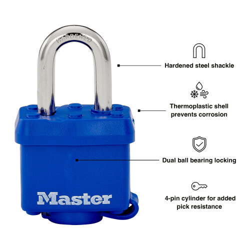 Master Lock Master Lock 312D Weatherproof Padlock Navy Blue 1