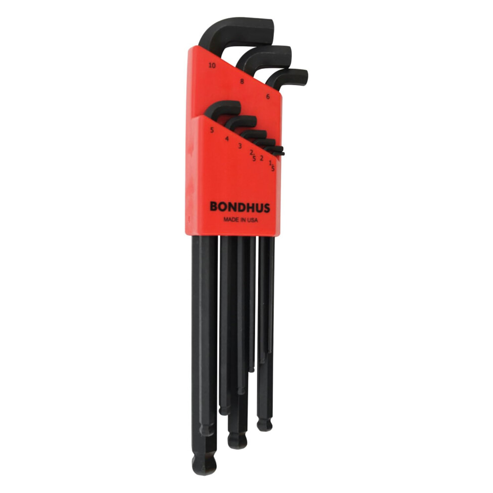 Bondhus 16599 Set Of 9 Balldriver Stubby L-Wrenches Sizes 1.5-10Mm 706949123625