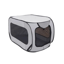 Portable Large Dog Bed Pop Up Kennel Indoor Outdoor Crate For Pets Car Seat Grey