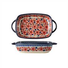 Lasagna Pans Taller And Deeper Ceramic Bakeware 27.6 cm Handle Bowl Oven Safe Lasagne Dish Vintage Tableware