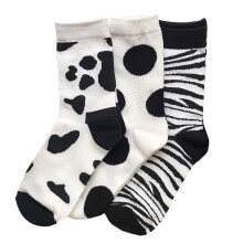 3 paar katoenen middelhoge , zebra-ontwerp