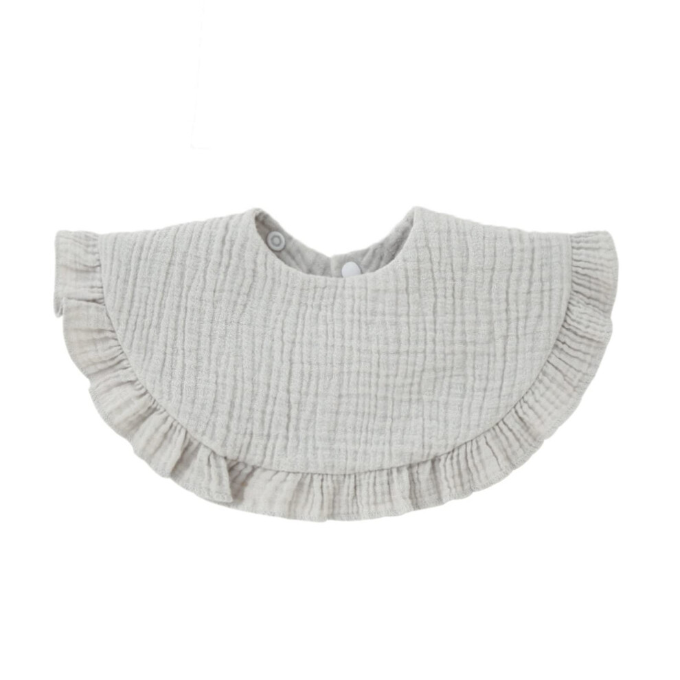 Solid Color Burp Cloth Baby Cotton Bib Organic With Snaps Two Stage Snap Button 360 Neck Drooling Infant