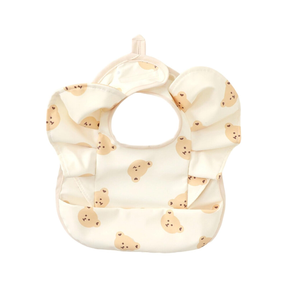 Water Proofing Infant Bib Angel Wing Shape Wipeable Burp Cloth Portable Foldable Adjustable For Newborns Little Bear