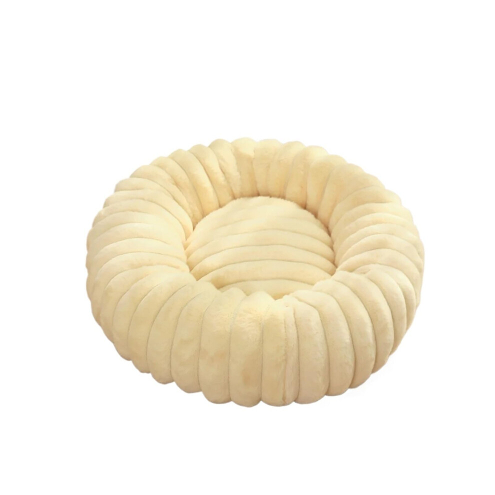 Round Pet Bed For Dog XL 70Cm Khaki Long Plush Cat House Winter Warm Sleeping-image-OPC-PKS9M57-NEW