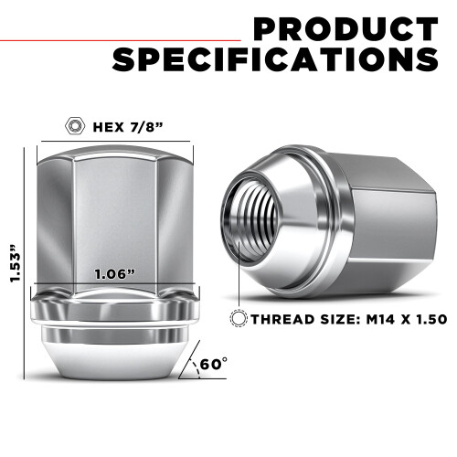 White-Knight-Press White Knight 1709D-4 Chrom-Duplex-Radmutter f  r Chevy/Dodge/Chrys 1