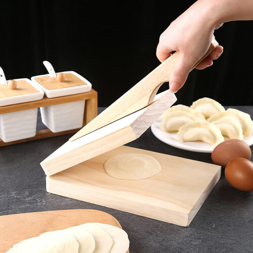 Wooden Tortilla Paste Press Manual Dumpling Presser Pizza Maker Square Baking Mold 1