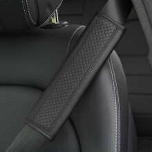Car Seat Belt Pad Cover, 2-Pack, Nonslip Breathable Soft Padding, For Peug-eot Plug-in-Hybrid PHEV 2016-2023, Black