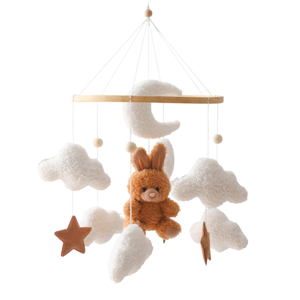 Baby Crib Mobile, Ceiling Toy, Rotating Pendant, 17.72 X 9.06 In, Easy Install, Interactive Visual Stimulation Brown