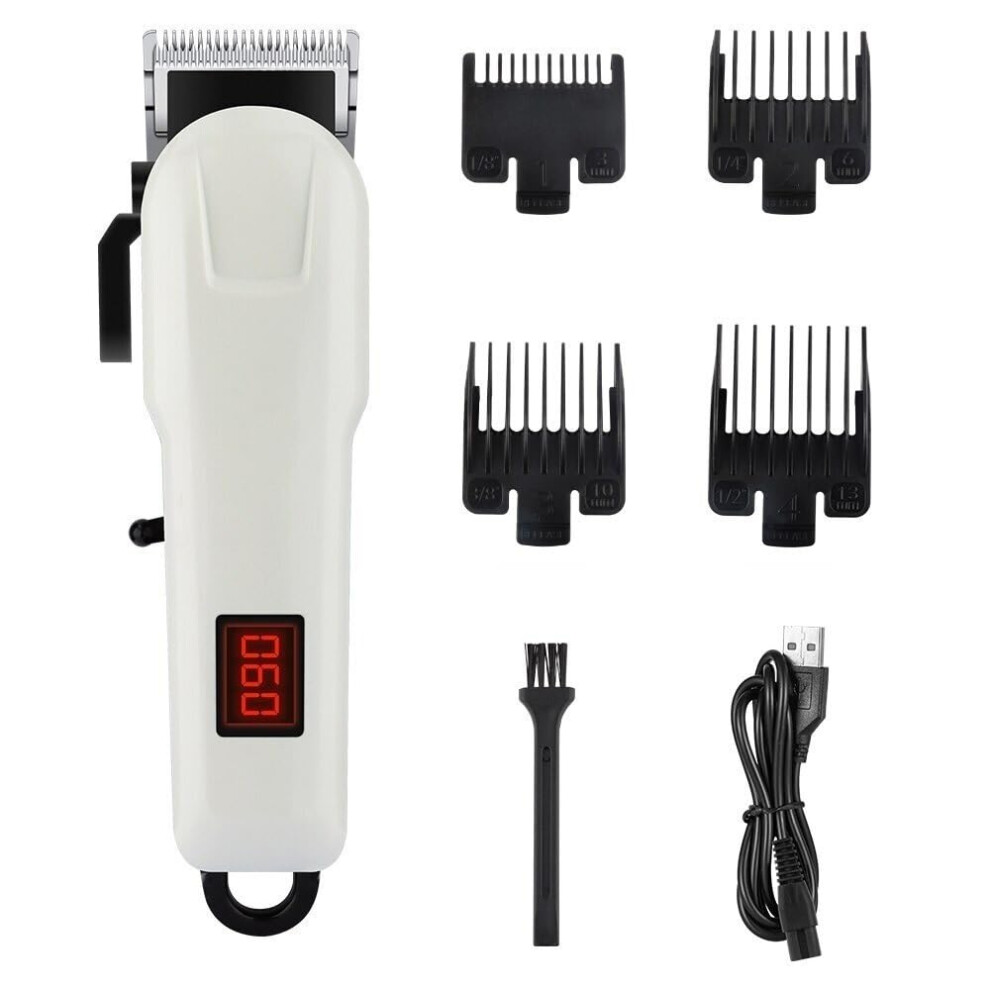 Mens Hair Clippers Professional Rechargeable Electric Cutter For Men LCD Display Cordless Beard Trimmer USB Charging