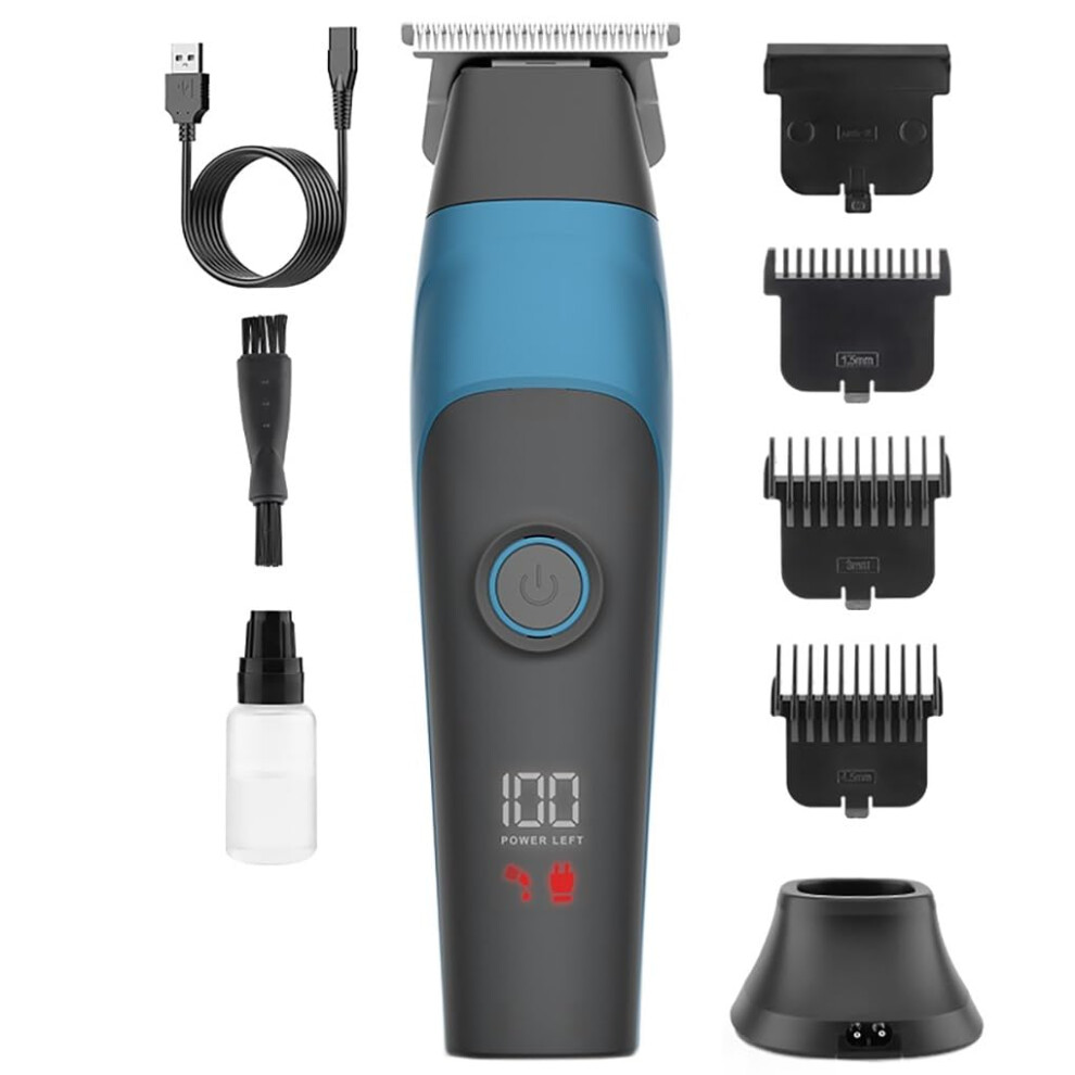 Mens Hair Clippers Professional Hair Clipper LCD Digital Display Oil Lubrication Engraving Fader Hair Cutting