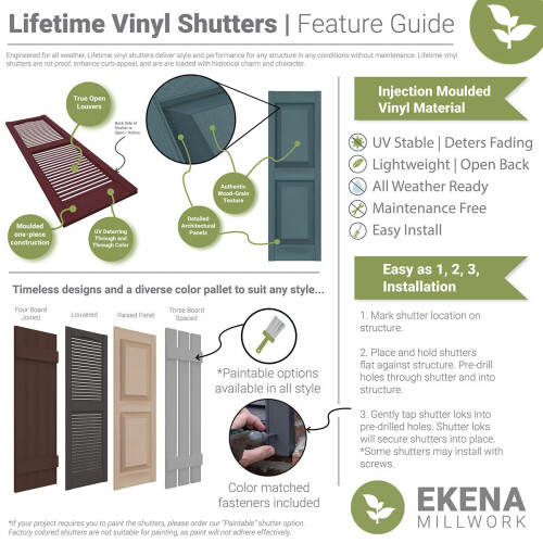 3" Σκηνίτσες Vinyl Lifetime Shutter-Lok, Μπλε Μεσονύκτιο (8/Σακούλι) 1