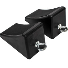 MaxxHaul 50011 Rubber Wheel Chock with Eyelet (6-1/2 x 3-3/4 x 4)  2 Pack