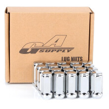 S?t med 20 lugm?trikker Gasformply 1/2-20 lukket ende krom lug n?dder kegle s?de 1,9 tommer h?j 3/4 tommer hex kompatibel med J-e-e-p Wrangler Li