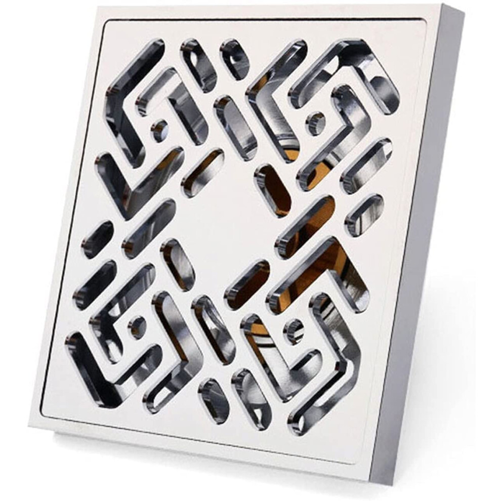 304Sus Linear Rectangle Shower Drain 4 Inch Stainless Steel Square Floor Drain With Removable Cover Grate Chrome Bianco 9393856027651