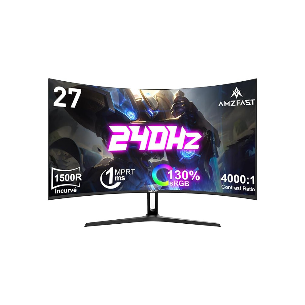 Monitors 27 Inch Curved Gaming Monitor 240Hz - Fhd