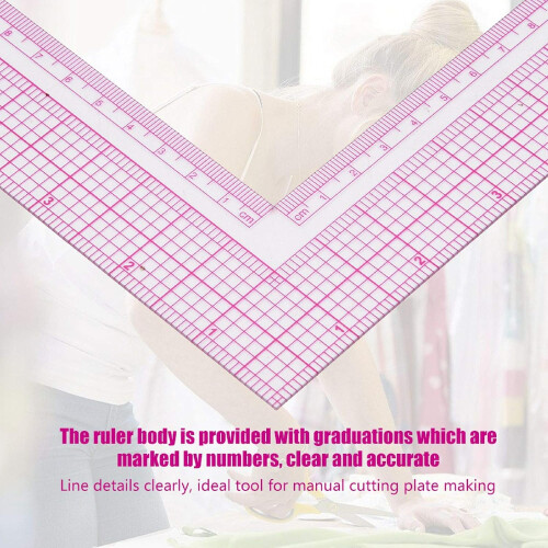 Plastic L-Square Sewing Ruler 90-Degree Measuring Tool For Sewing, Cutting, Pattern Making, Tailors, Designers 1
