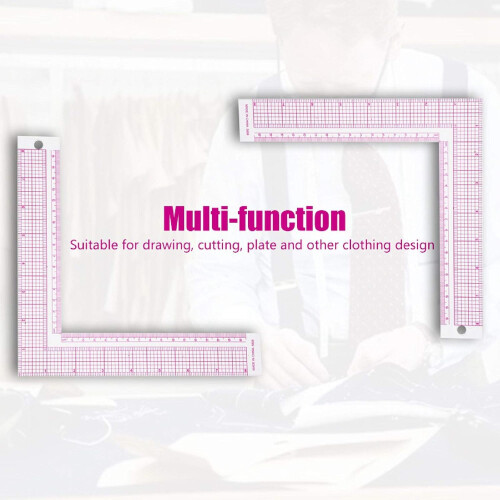 Plastic L-Square Sewing Ruler 90-Degree Measuring Tool For Sewing, Cutting, Pattern Making, Tailors, Designers 2