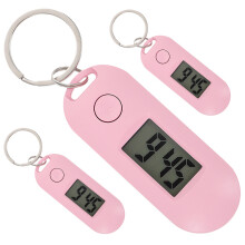 3Stk Stille Schlüsselanhänger Digitale Uhr Kunststoff Pink Für Schule