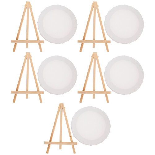 5Sets Kleine Easels Met Mini Doek Voor DIY
