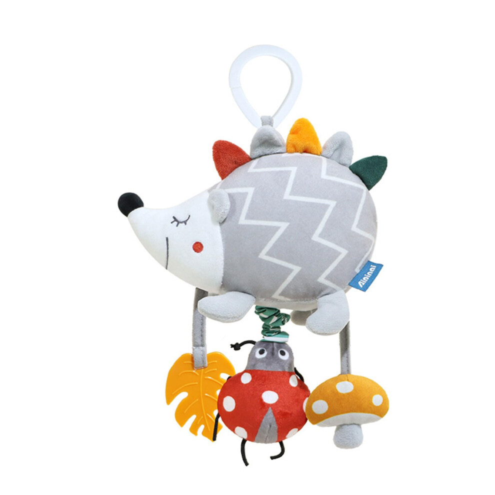 Baby Hanging Crib Bells Multifunctional Infant Mobile Musical Toy With Colorful Hedgehog Plush Doll Soothing Music
