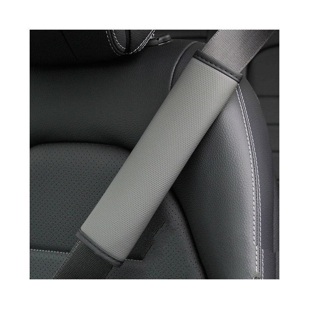 Seat Belt Pad Pu Leather Breathable Shoulder Cover Universal Fit For Car Interior Black 9393856028085