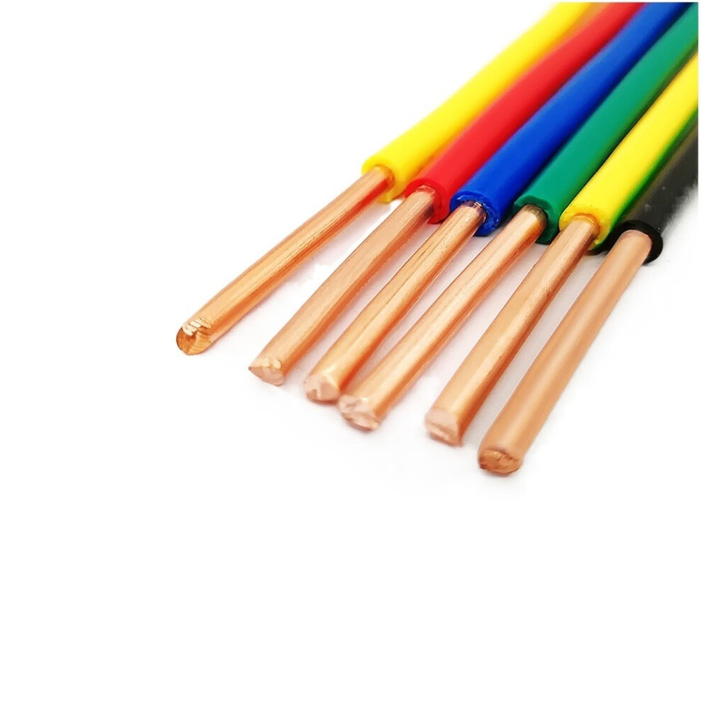 Electrical Pvc Single Core Hard Cables 1Mm 1.5Mm 2.5Mm 4Mm 6Mm Square Cable Black 10Awg 12Awg 14Awg Solid Copper Wire 5M 9354506977412