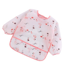 Waterproof Baby Apron Long Sleeve Weaning Smock For Boys And Girls Cartoon Flamingo Design Feeding Clothes 0.6-2 Years