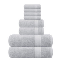 Ensemble de serviettes Glumburg Ultra Soft 8 pieces - 100% Pure Ring Spun Coton contient 2 serviettes de bain surdimensionnees 27x54 2 serviettes