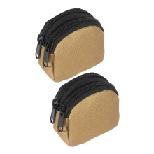 Portable Mini Coin Pouch With Zipper Dual Pocket Waist Bag Mud Color For Coins Cards Keys Earphones Durable