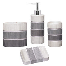 Zahari Home 4pc Modern Line Modern Bathroom Accessories Set Modern Soa