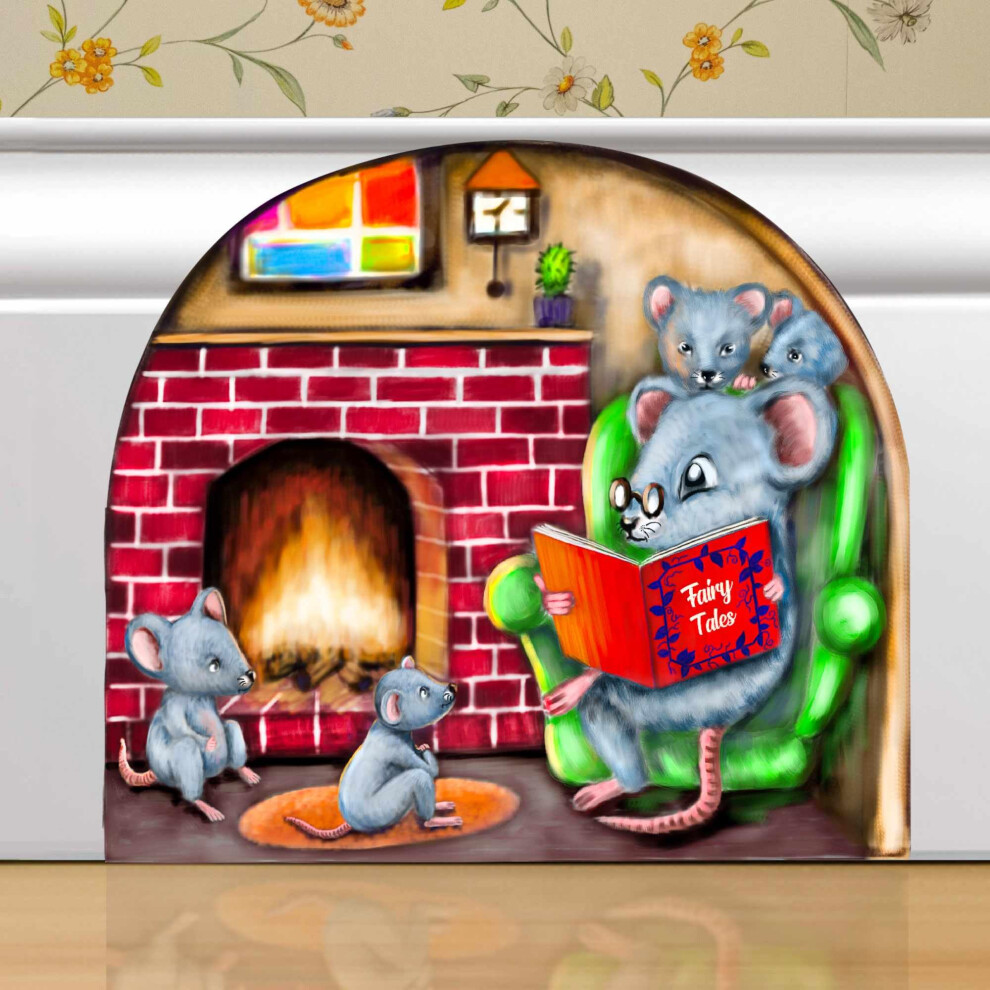 Mouse Reading Book Wall Decor Sticker Decal Kids Room Classroom Home Bedroom Bookcase Book Lover Of Mice And Men Children Adorable (Grandpa Micesterpiece